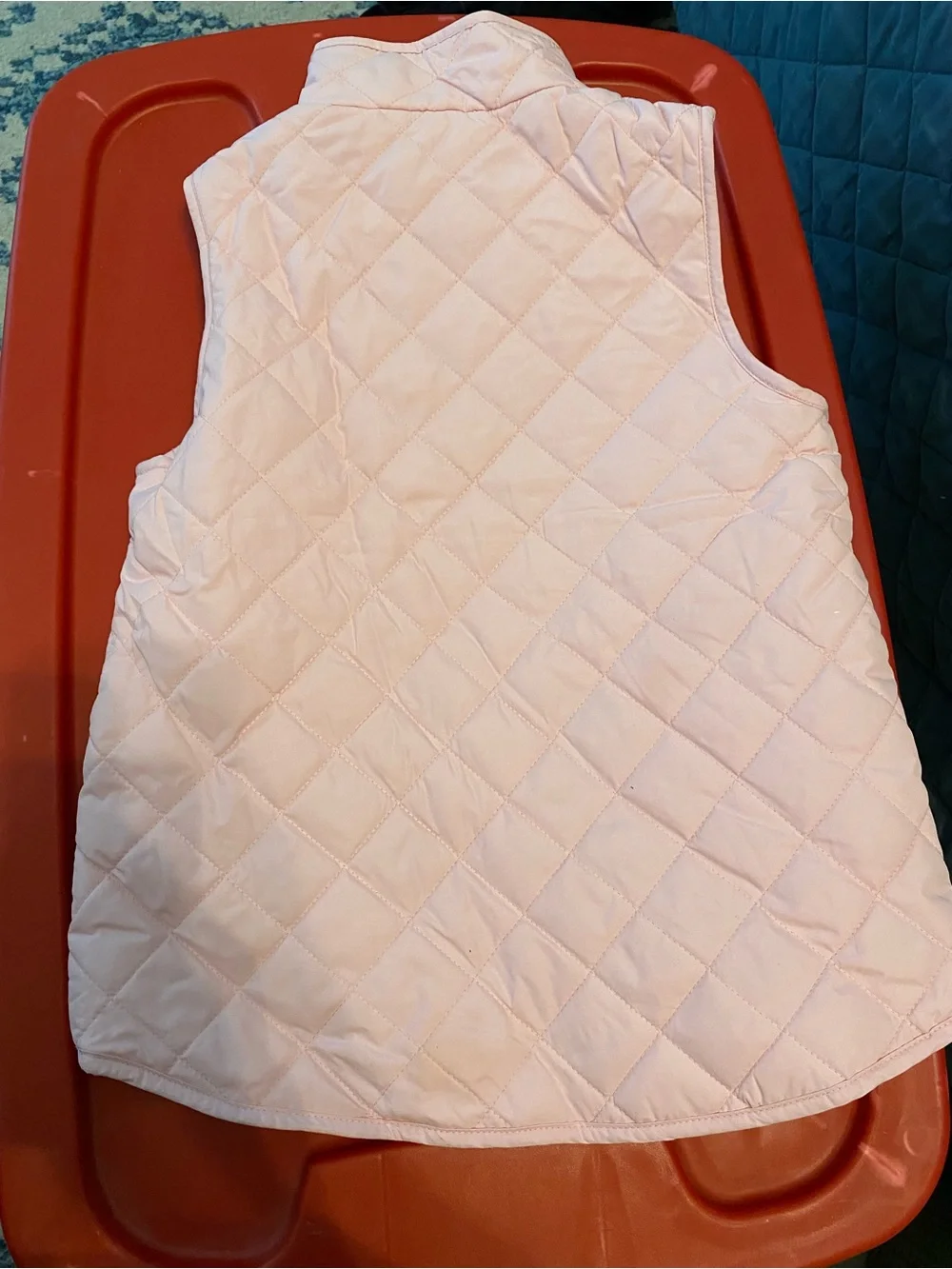 Crewcuts Pale Pink Quilted Vest with Gold Zip